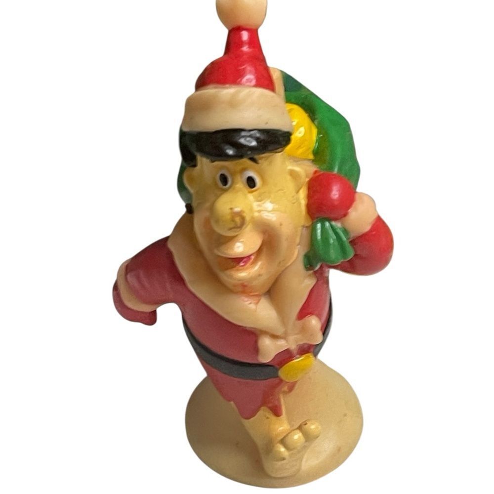 Vintage 1993 Fred Flintstone Santa Claus Christmas PVC Figure Hanna Barbera